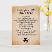 Leben Sie Ihr Leben... Dog Karte (Gelbe Blume)