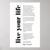 Leben Sie Ihr Leben durch Tecumseh Poster (Vorne)