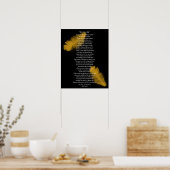 "Leben Sie Ihr Leben" Goldene Feder von Chef Tecum Poster (Küche)