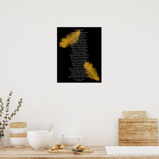 "Leben Sie Ihr Leben" Goldene Feder von Chef Tecum Poster (Küche)