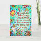 Leben Sie Ihr Leben Inspiration Zitat Inspiritivit Karte (Vorderseite)