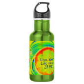 Leben Sie Ihr Leben mit Zest Psychedelic Citrus Edelstahlflasche (Vorderseite)