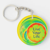 Leben Sie Ihr Leben mit Zest Psychedelic Citrus Schlüsselanhänger (Vorderseite)
