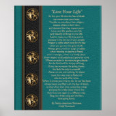 "Leben Sie Ihr Leben" von Chief Tecumseh Poster (Vorne)