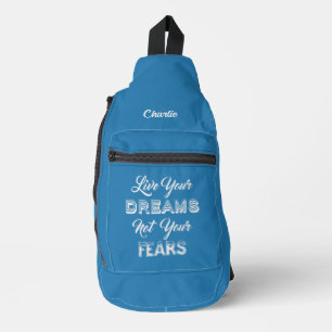 Leben Sie Ihre Träume individuelle Name & Farbe Crossbody Bag