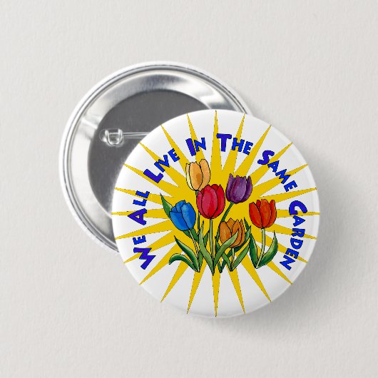 Leben Sie im Friedensgarten Button (Vorne & Hinten)