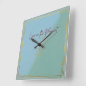 Leben Sie im Moment 10,75" Quadratische Wanduhr (Winkel)