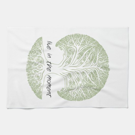 Leben Sie im Moment-Baum Handtuch (Horizontal)