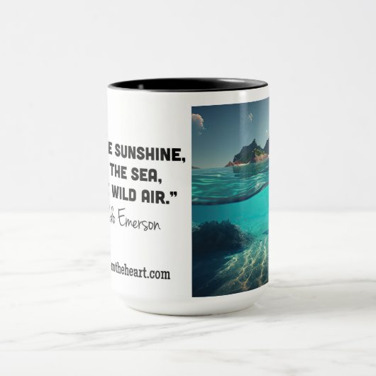 Leben Sie im Sonnenschein-Emerson-Zitat Tasse (Zentrum)