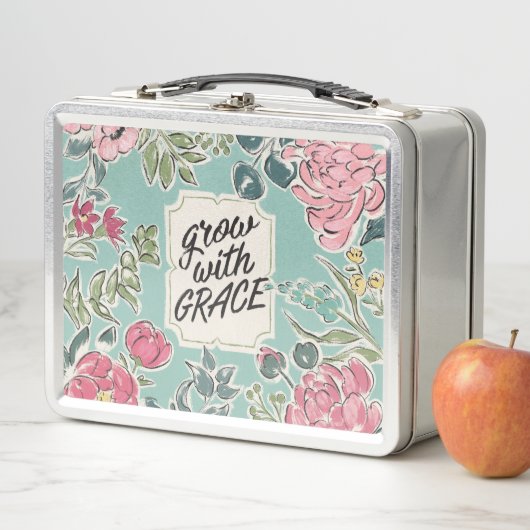 Leben Sie in Blüte | wachsen mit Anmut Metall Brotdose (Beispiel)