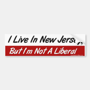 Leben Sie in NJ, nicht ein Liberaler Autoaufkleber