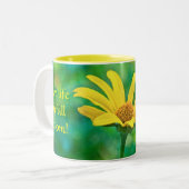 Leben Sie in voller Blüte! Gelbe Blume Zweifarbige Tasse (Vorderseite Links)