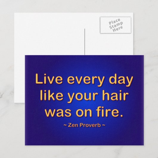 Leben Sie jeden Tag Postkarte (Vorne/Hinten)