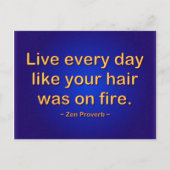 Leben Sie jeden Tag Postkarte (Vorderseite)