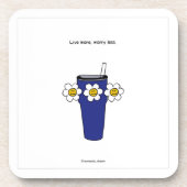 Leben Sie mehr, sorgen Sie sich weniger Untersetze Getränkeuntersetzer (Vorderseite)