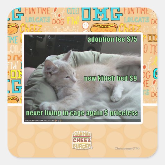 Leben Sie nie wieder in einem Käfig Quadratischer Aufkleber (Vorderseite)