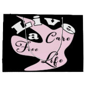 Leben Sie pflegeleichtes Leben große Geschenktasch Große Geschenktüte (Rückseite)