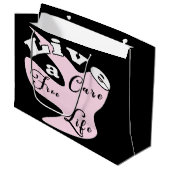 Leben Sie pflegeleichtes Leben große Geschenktasch Große Geschenktüte (Vorderseite Schrägansicht)