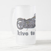 Leben Sie, um Neonmotorrad-Bier-Tasse zu reiten Mattglas Bierglas (Vorderseite Links)