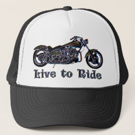 Leben Sie, um Neonmotorrad-Hut zu reiten Truckerkappe