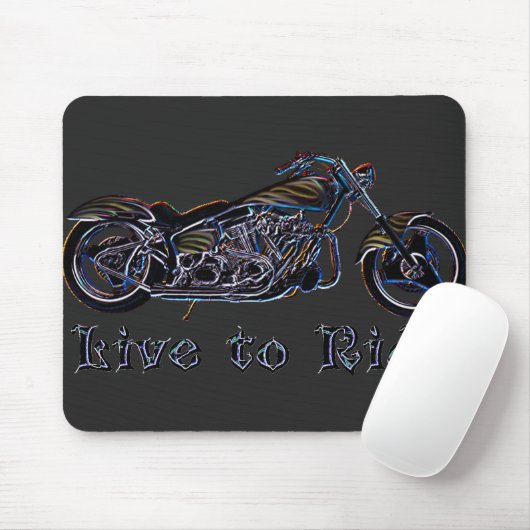 Leben Sie, um Neonmotorrad Mousepad zu reiten (Mit Mouse)