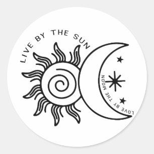 "Leben Sie von der Sonne, Liebe von MondCelestial Runder Aufkleber