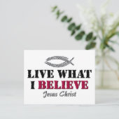 Leben Sie, was ich glaube - Jesus Christus Postkarte (Stehend Vorderseite)