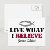 Leben Sie, was ich glaube - Jesus Christus Postkarte (Vorne/Hinten)