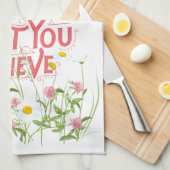 Leben Sie, was Sie glauben, Zitat Lila trocken Blu Geschirrtuch (Viertel Falte)