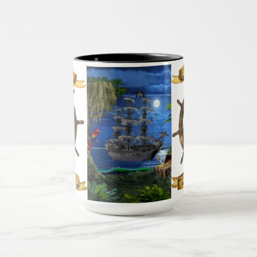 LEBEN SIE WIE EIN KAPITÄN PARTY LIKE A PIRATE TASSE (Zentrum)