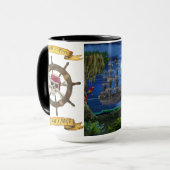 LEBEN SIE WIE EIN KAPITÄN PARTY LIKE A PIRATE TASSE (Vorderseite Links)