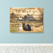 Leben Sie wie jemand, der das Tor geöffnet Verlass Leinwanddruck (Insitu (Holzboden))