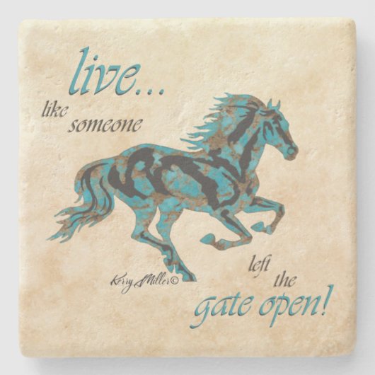 Leben Sie wie jemand, der das Tor geöffnet Verlass Steinuntersetzer (Vorderseite)