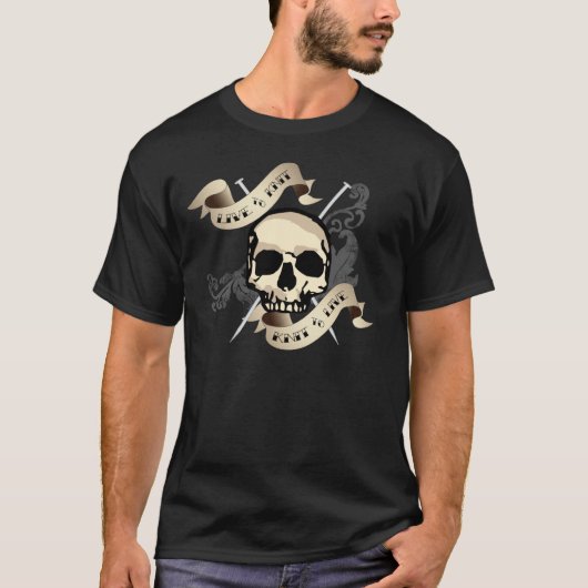 Leben Sie zum T - Shirt des Stricks dunkle Farb (Vorderseite)