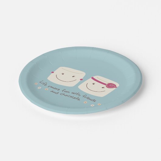 Leben S'more Spaß-Eibisch-Freund-Teller Pappteller (Schrägansicht)