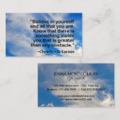 Leben-Trainer-blauer Himmel-motivierend Zitat Visitenkarte (Vorne/Hinten)