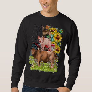 Leben über Balance Tierzucht Kühe Schweineziege Ch Sweatshirt