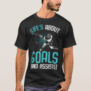 Leben über Goals Hockey Player Eishockey Jugend K T-Shirt