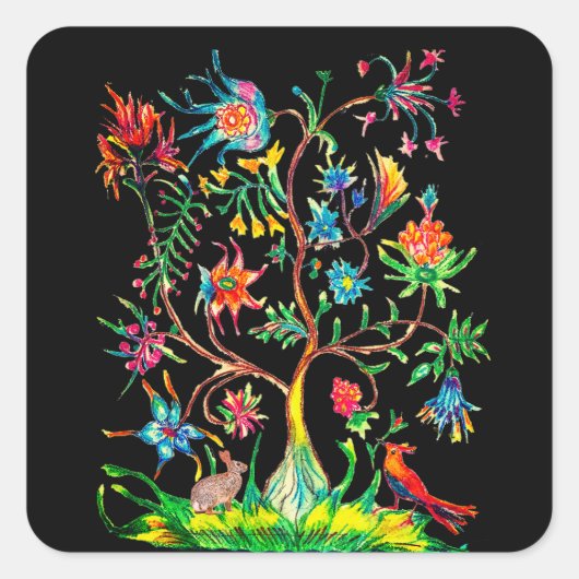 Leben und Fauna Quadratischer Aufkleber (Vorderseite)
