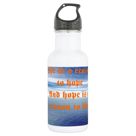 Leben und Hoffnung Edelstahlflasche (Vorderseite)