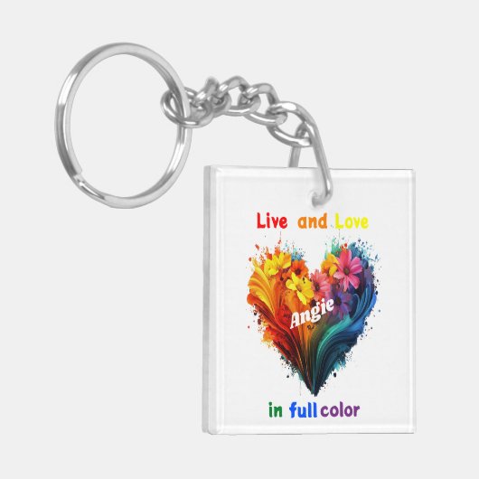 Leben und Liebe in voller Farbe Schlüsselanhänger (Vorderseite links)