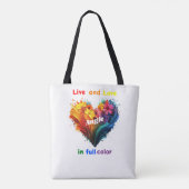 Leben und Liebe in voller Farbe Tasche (Rückseite)