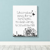 Leben und Tanzen in Regenquote Leinwanddruck (Insitu (Holzboden))