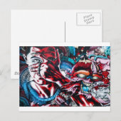 Leben und Tod. Graffiti an der texturierten Wand. Postkarte (Vorne/Hinten)