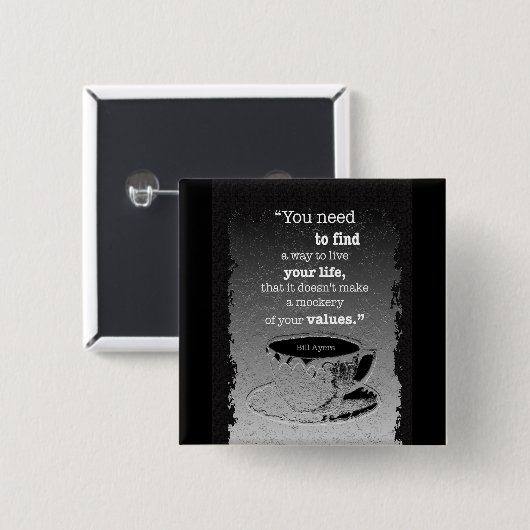 Leben und Werte, Illustriertes Existentialismus-Zi Button (Vorne & Hinten)