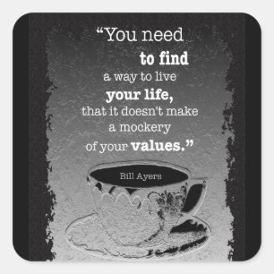 Leben und Werte, Illustriertes Existentialismus-Zi Quadratischer Aufkleber