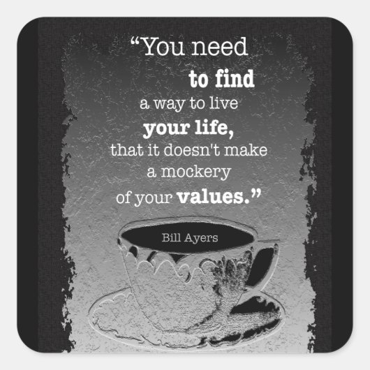 Leben und Werte, Illustriertes Existentialismus-Zi Quadratischer Aufkleber (Vorderseite)