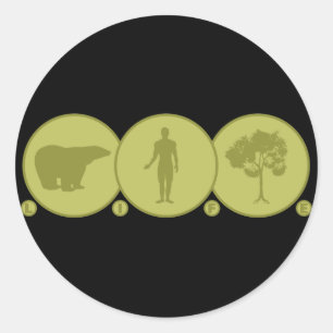 Leben verbunden runder aufkleber