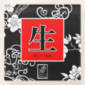 Leben. Vida. 生. Glasuntersetzer (Vorderseite)
