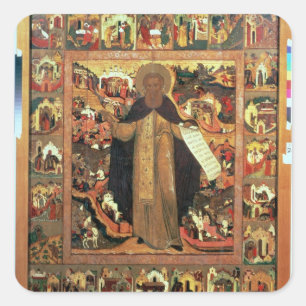 Leben von St. Sergius von Radonesh, 1640s Quadratischer Aufkleber